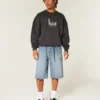 Medium Wash Super Baggy Denim Shorts Medium Wash Super Baggy Denim Shorts