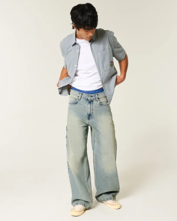 Medium Wash Super Baggy Painter Jeans Medium Wash Super Baggy Painter Jeans