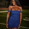 Mesh Off-the-Shoulder Bodycon Dress