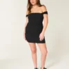 Mesh Off-the-Shoulder Bodycon Dress