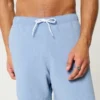 Mid-Thigh Seersucker Volley Swim Trunks