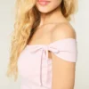 Off-the-Shoulder Tie Sleeve Top