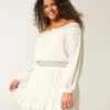 On/Off-the-Shoulder Woven Dress