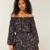 On/Off-the-Shoulder Woven Dress