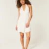 Open-Back Crepe Halter Dress Open-Back Crepe Halter Dress