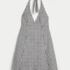 Open Back Halter Mini Dress