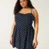 Open-Back Linen-Blend Mini Dress