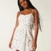 Open-Back Linen-Blend Skort Dress