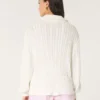 Oversized Cable-Knit Half-Zip Sweater