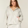 Oversized Doe Print Zip-Up Hoodie