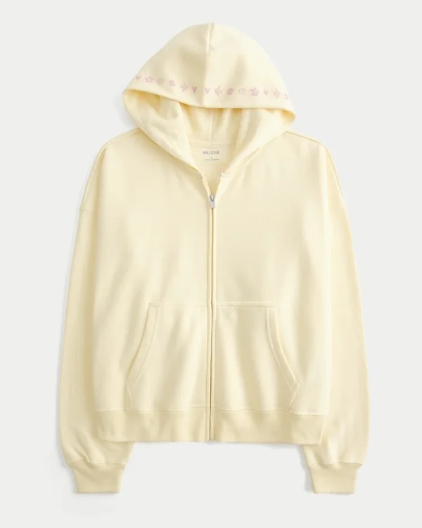 Oversized Starfish Graphic Zip-Up Hoodie Oversized Starfish Graphic Zip-Up Hoodie