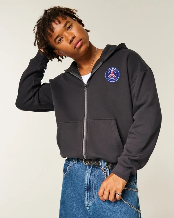 Paris Saint-Germain F.C. Graphic Zip-Up Hoodie Paris Saint-Germain F.C. Graphic Zip-Up Hoodie