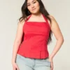 Pleated Open-Back Halter Top Pleated Open-Back Halter Top