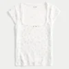 Pointelle Square-Neck Top