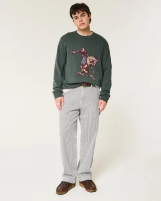 Railroad Stripe Baggy Painter Jeans