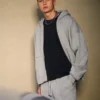 Rectangle Fit Studded Zip-Up Hoodie