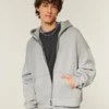 Rectangle Fit Studded Zip-Up Hoodie