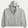 Rectangle Fit Studded Zip-Up Hoodie