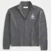 Relaxed Graphic Zip-Up Sweater