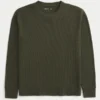 Relaxed Long-Sleeve Thermal Crew T-Shirt