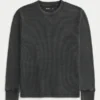 Relaxed Long-Sleeve Thermal Crew T-Shirt
