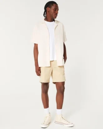 Relaxed Textured Short-Sleeve Shirt