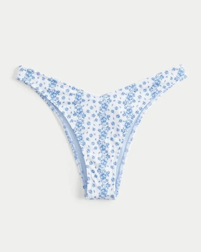 Ribbed High-Leg V-Waist Cheekiest Bikini Bottom