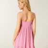 Rope Trim Babydoll Mini Dress