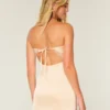 Satin Strapless Bow Bodycon Dress