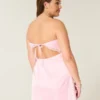 Satin Strapless Bow Bodycon Dress