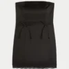 Satin Strapless Bow Bodycon Dress
