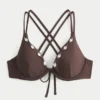 Shell-Embellished Strappy Back Underwire Bikini Top