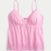 Shimmer Embroidered Babydoll Top