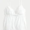 Shimmer Embroidered Babydoll Top