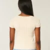 Short-Sleeve Square Neck Sweater
