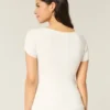 Short-Sleeve Square Neck Sweater