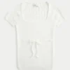 Short-Sleeve Square Neck Sweater
