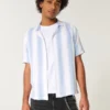 Short-Sleeve Textural Stripe Shirt