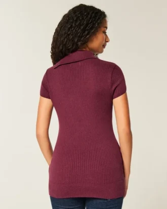 Short-Sleeve Tunic Sweater