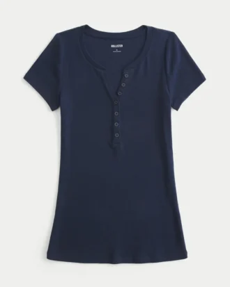 Short-Sleeve Y2K Henley