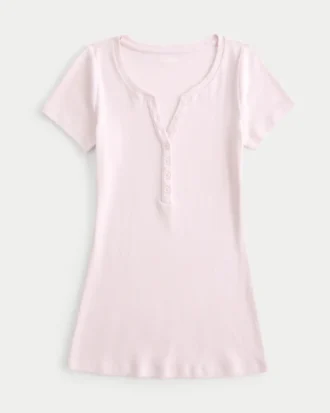 Short-Sleeve Y2K Henley