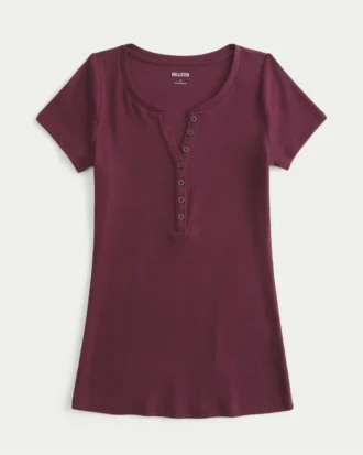 Short-Sleeve Y2K Henley