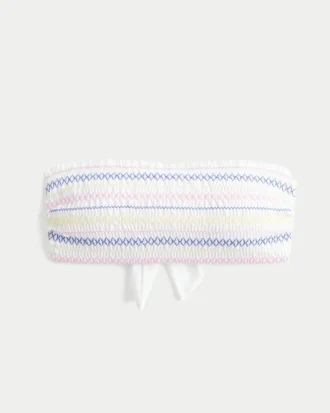 Smocked Bandeau Bikini Top