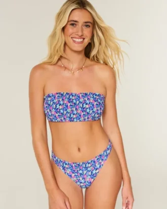 Smocked Bandeau Bikini Top