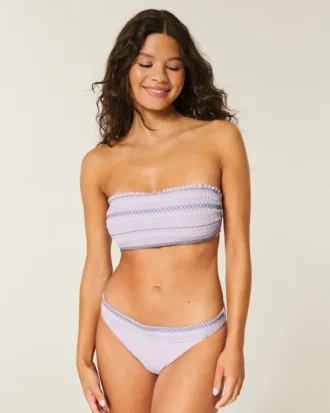 Smocked Bandeau Bikini Top