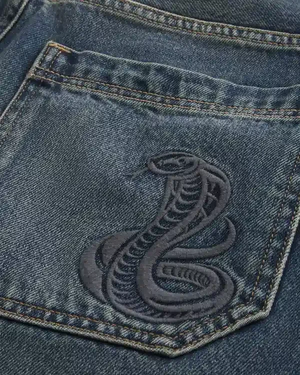 Snake Graphic Baggy Denim Shorts Snake Graphic Baggy Denim Shorts