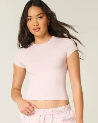 Soft Stretch Seamless Fabric Crew Baby Tee