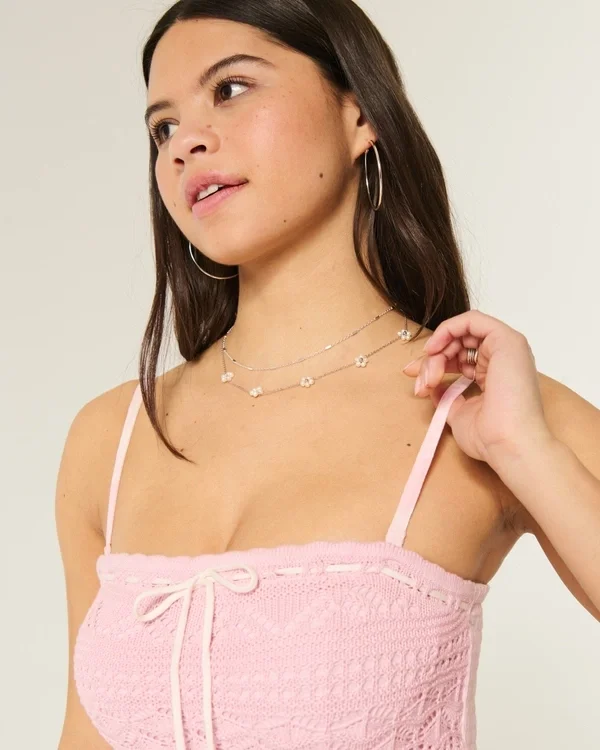 Strapless Crochet-Style Mix Maxi Dress Strapless Crochet-Style Mix Maxi Dress