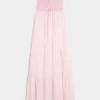 Strapless Crochet-Style Mix Maxi Dress Strapless Crochet-Style Mix Maxi Dress