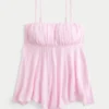 Strapless Handkerchief Hem Top